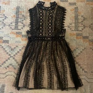 Free People Forever Lace Babydoll Dress Open Back Preppy Boho Western
